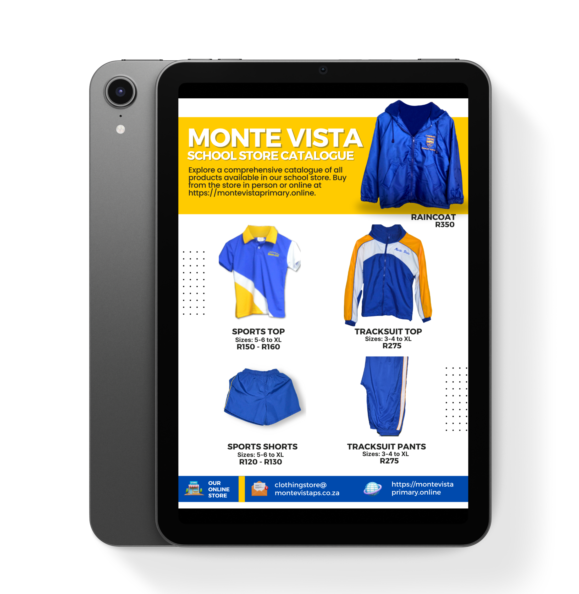Monte Vista School bags available from Monte vista Primary School